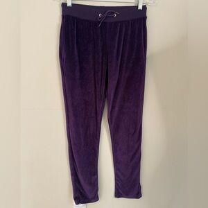 Facitisu purple velour joggers lounge pants size small